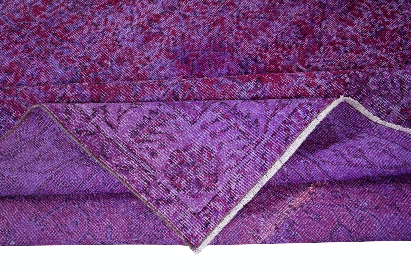 6.4x10.5 Ft Modern Handmade Turkish Sparta Wool Area Rug In Purple photo for sale