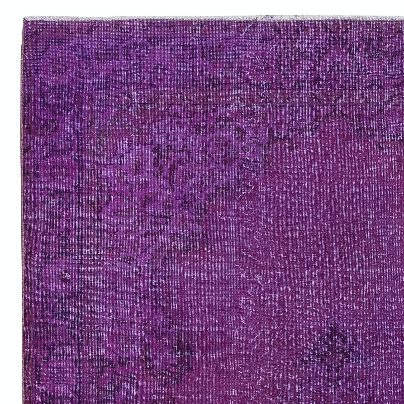 7x10 Ft Handmade Turkish Purple Area Rug, Ideal For Modern Interiors photo Textiles