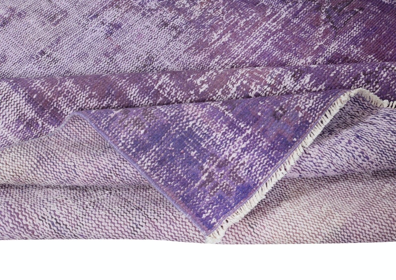 5.5x8.4 Ft Rustic Turkish Sparta Area Rug In Orchid Purple. Handmade Carpet photo for sale