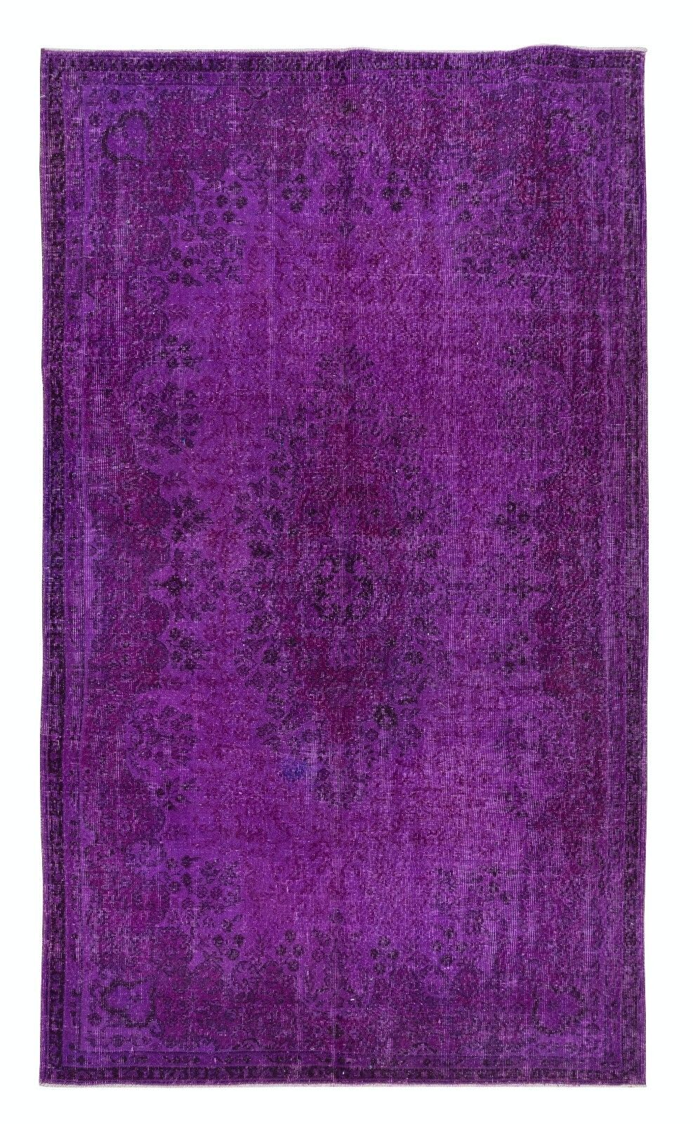 5.8x10 Ft Handmade Turkish Rug In Purple For Bedroom, Modern Living Room Carpet