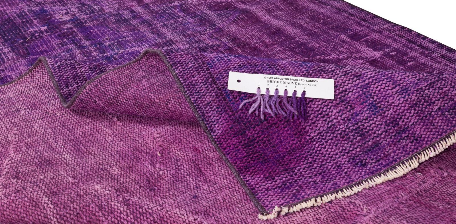 4.3x9 Ft Mid 20th Century Turkish Rug Over Dyed In Purple For Modern Interiors photo for sale