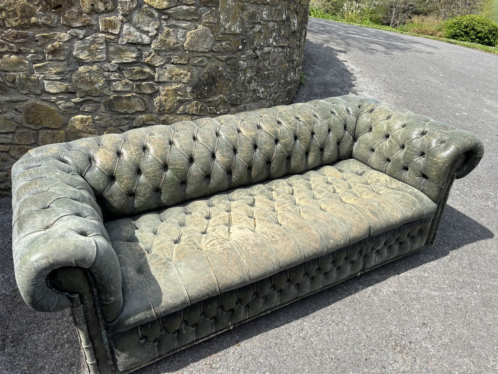 Large Vintage Leather Chesterfield Sofa