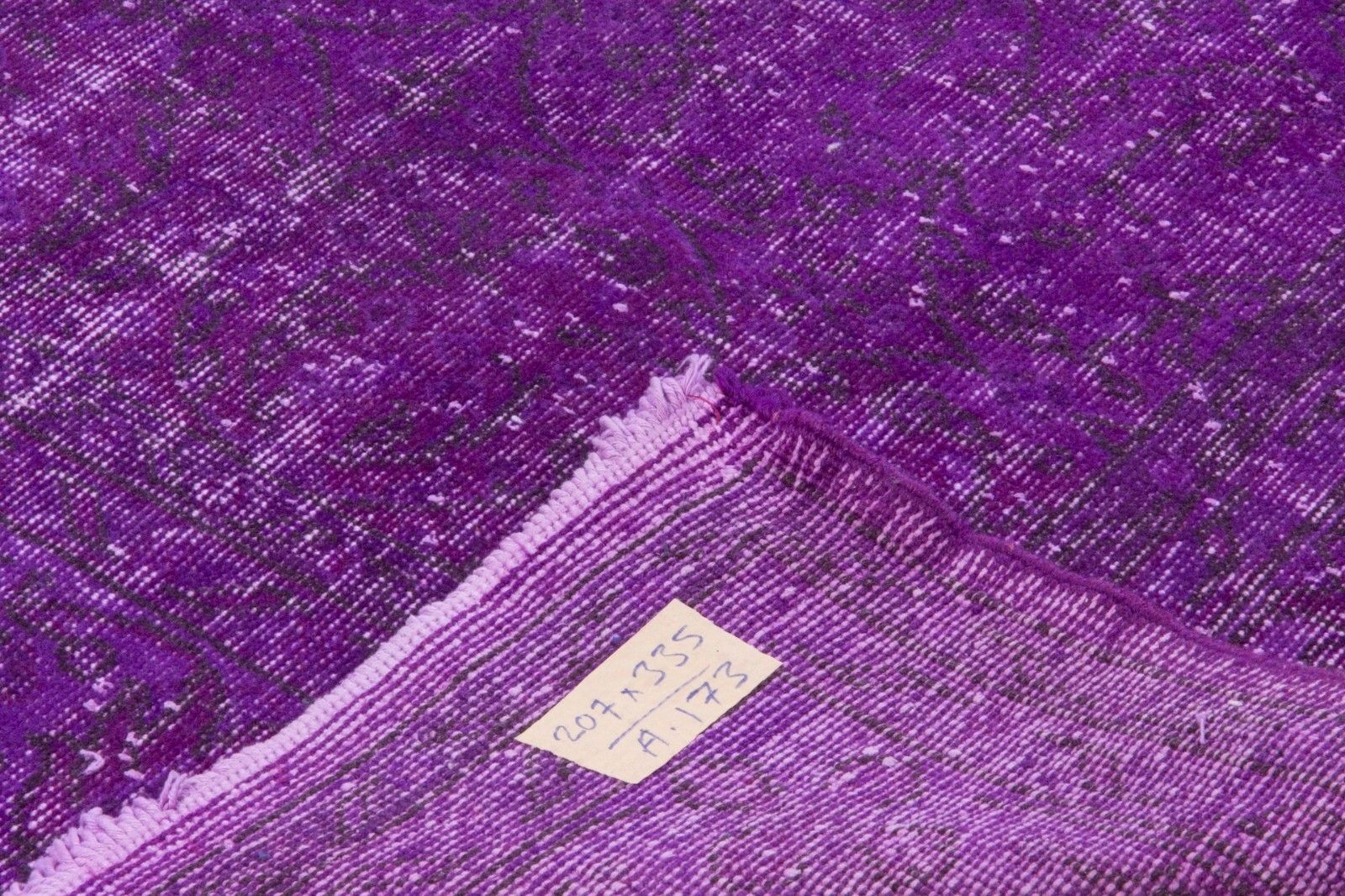 6.8x11 Ft Contemporary Area Rug Re Dyed In Purple Color, Hand Knotted In Turkey photo for sale