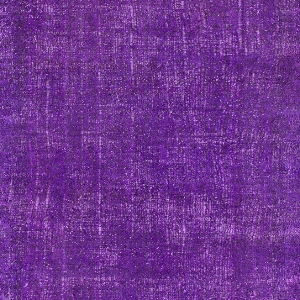 6.8x11 Ft Contemporary Area Rug Re Dyed In Purple Color, Hand Knotted In Turkey photo Textiles