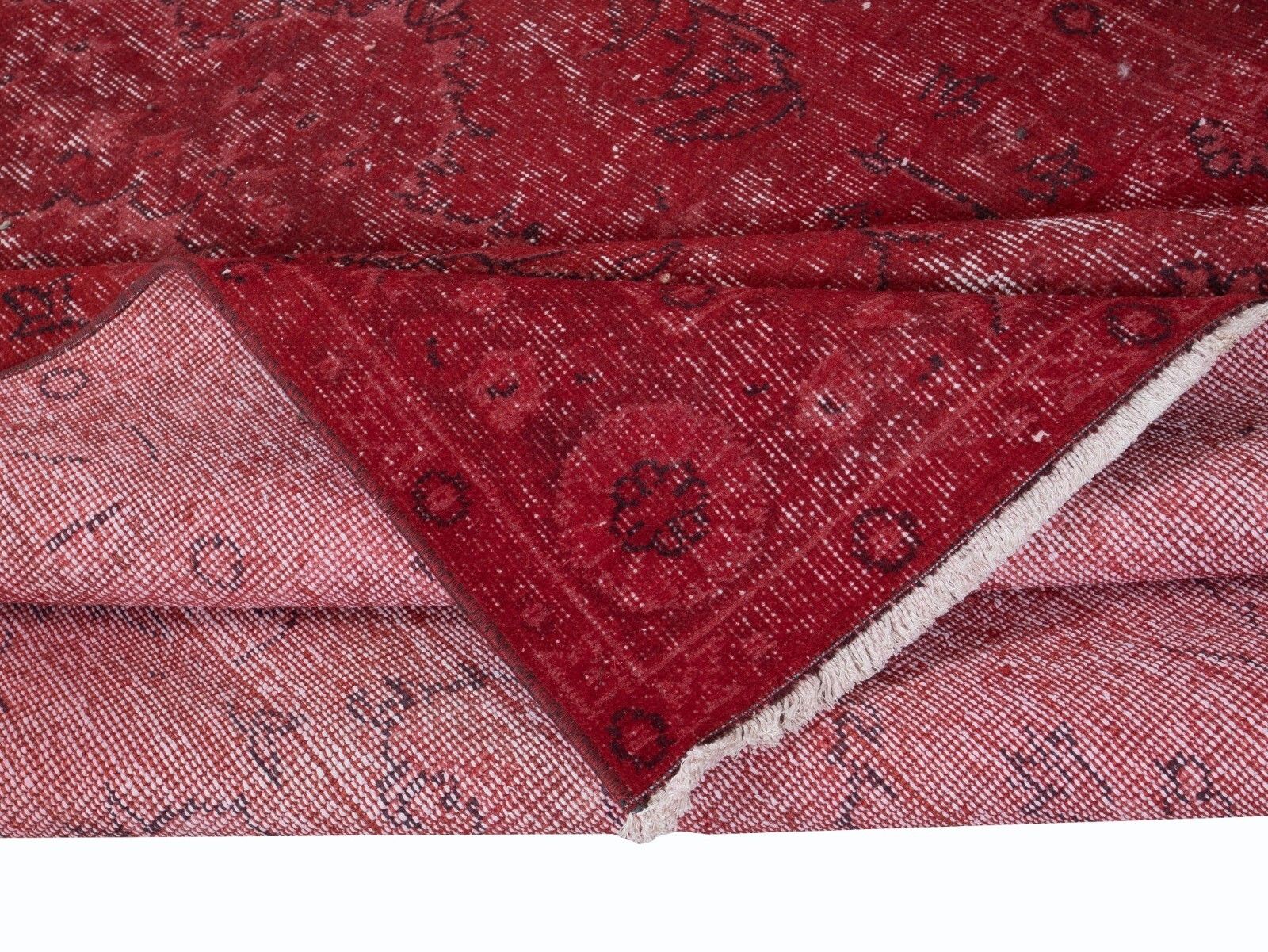 5.2x8.8 Ft Red Turkish Rug, Handmade Bohemian & Eclectic Carpet photo for sale