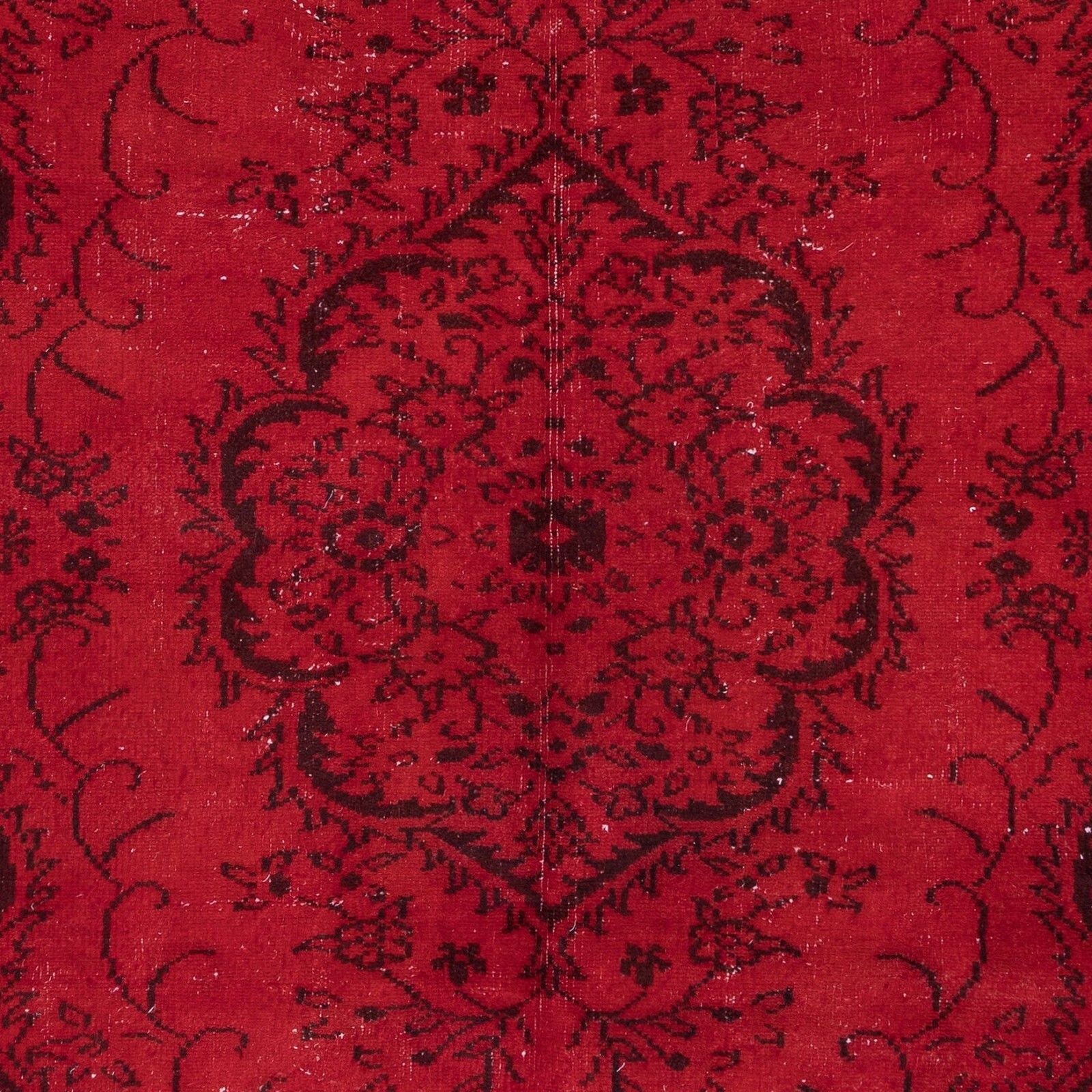 5.6x9 Ft Red Floor Area Rug For Modern Interiors, Handmade In Central Anatolia photo 516.0