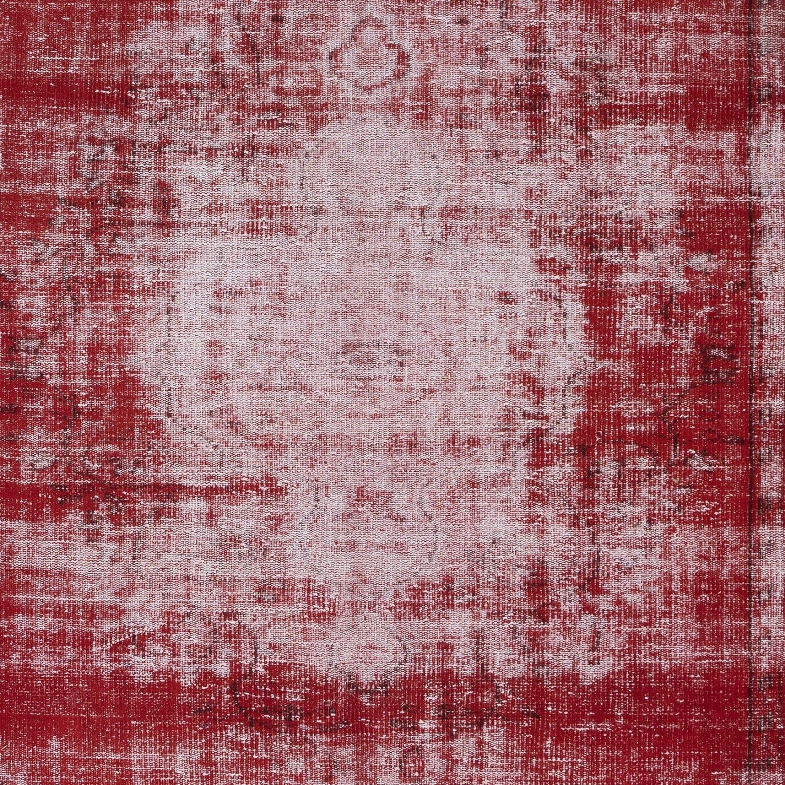 6x10 Ft Shabby Chic Turkish Red Area Rug, Handmade Carpet, Woolen Floor Covering photo 524.0
