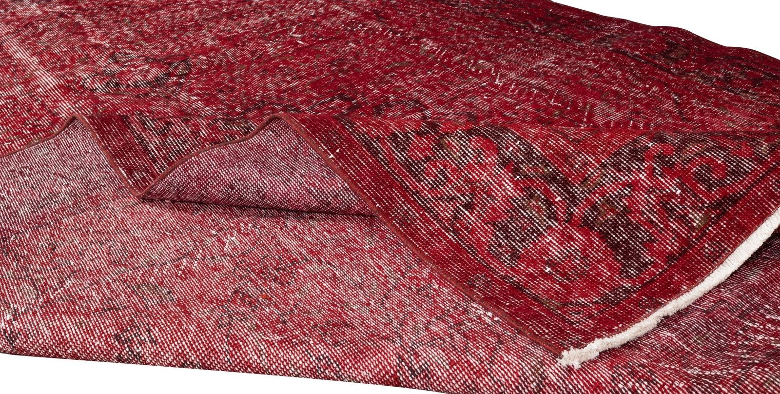 5.8x9 Ft Turkish Vintage Rug Overdyed In Burgundy Red, Great 4 Modern Interiors photo for sale