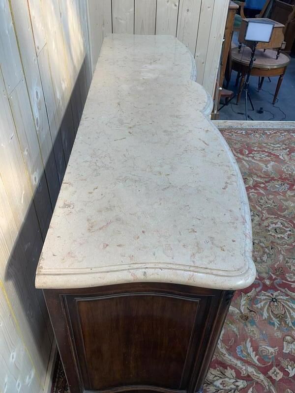 Enfilade En Noyer De Style Louis XV En Noyer Et Marbre photo furniture