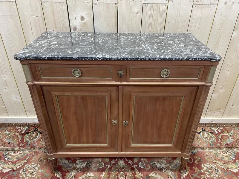 Buffet Bas De Style Louis XVI En Acajou Et Marbre photo vinterior