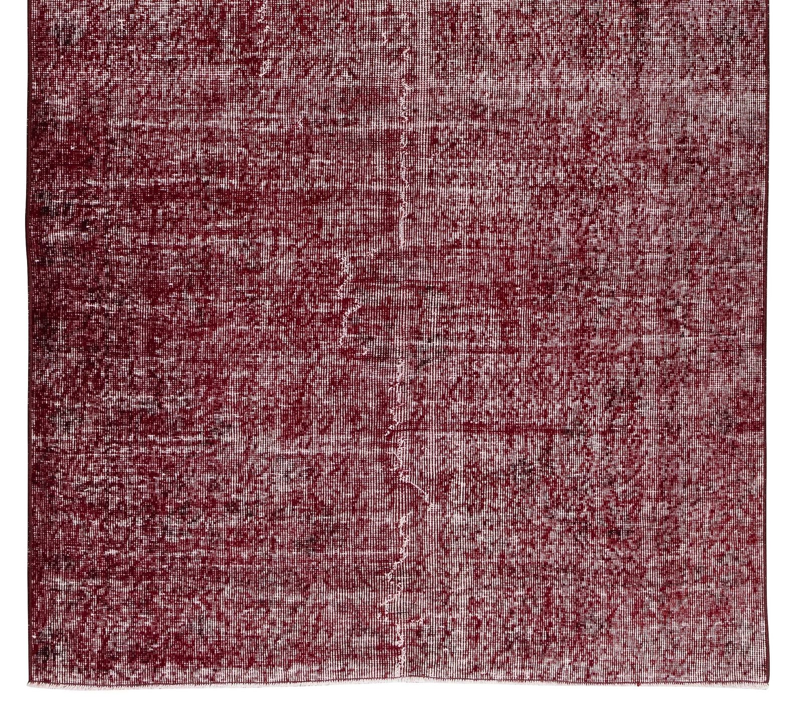 4.8x8.8 Ft 1960s Handmade Turkish Rug Re Dyed In Red, Ideal For Modern Interiors photo 289.0