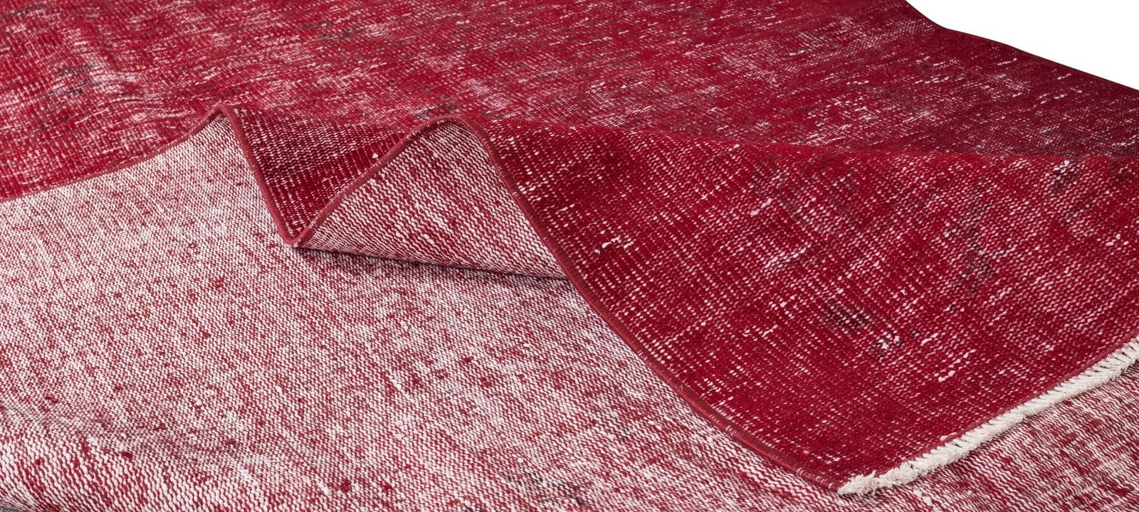5.6x8.4 Ft Turkish 1960s Handmade Rug Over Dyed In Red For Modern Interiors photo for sale