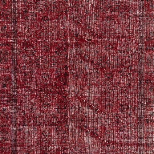 3.8x7 Ft Contemporary Handmade Wool Turkish Accent Rug Over Dyed In Red photo 236.0