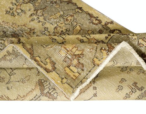 4x6.6 Ft Handmade Yellow Color Anti Bacterial Rug, Modern Turkish Area Rug photo for sale
