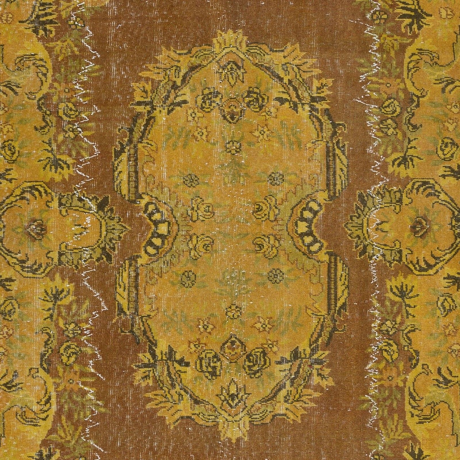 5.6x9.5 Ft Rust & Amber Yellow Handmade Turkish Rug For Contemporary Interiors photo 541.0