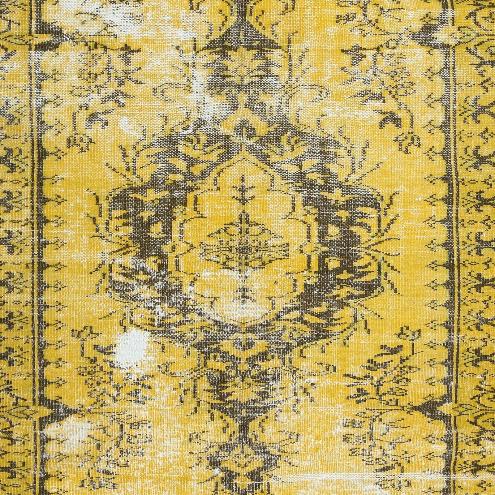 5.4x8.7 Ft Yellow Rug For Modern Interiors, Hand Knotted In Central Anatolia photo 399.0