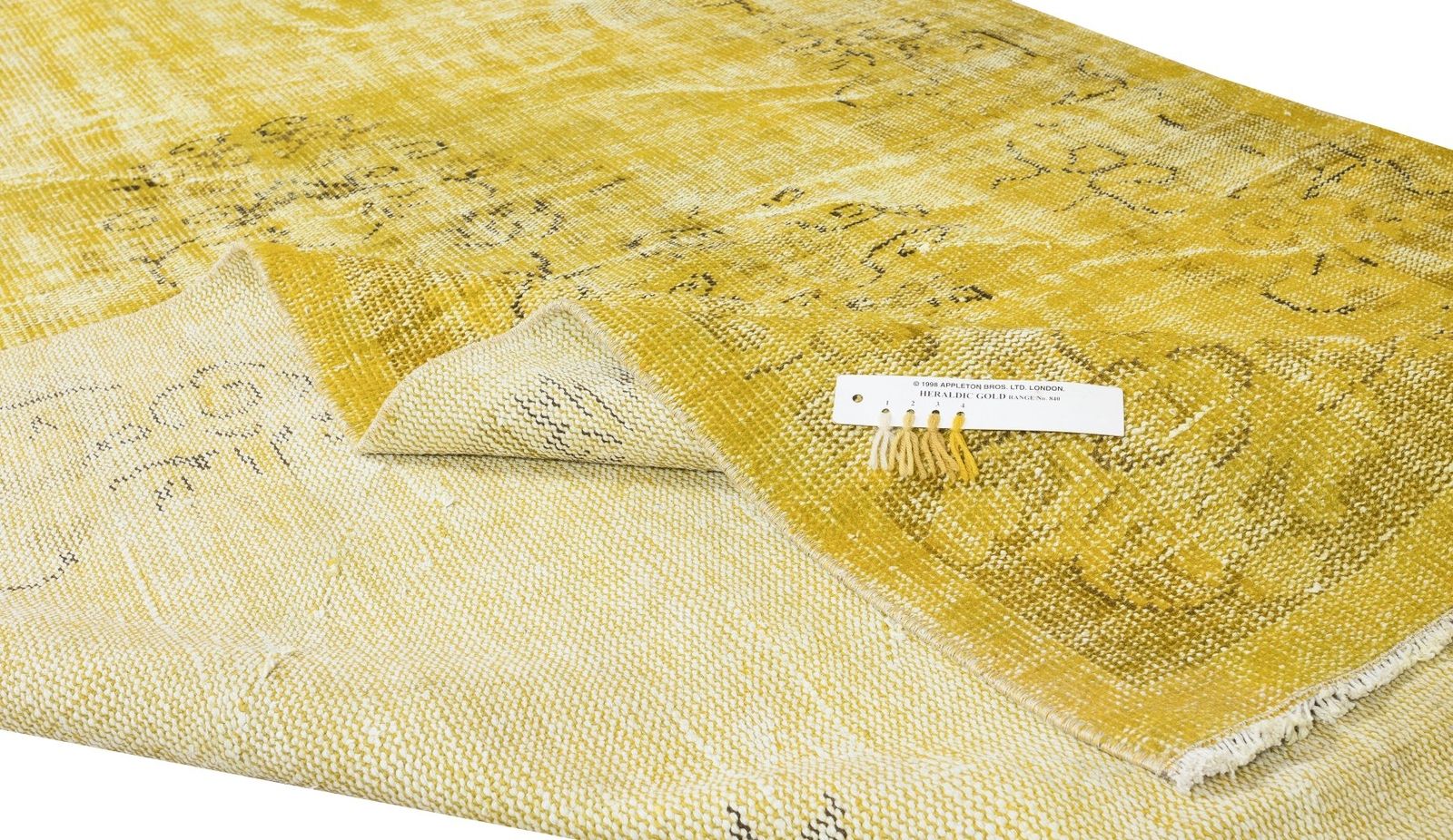 5.6x9.7 Ft Yellow Overdyed Rug For Modern Home & Office, Turkish Handmade Carpet photo for sale