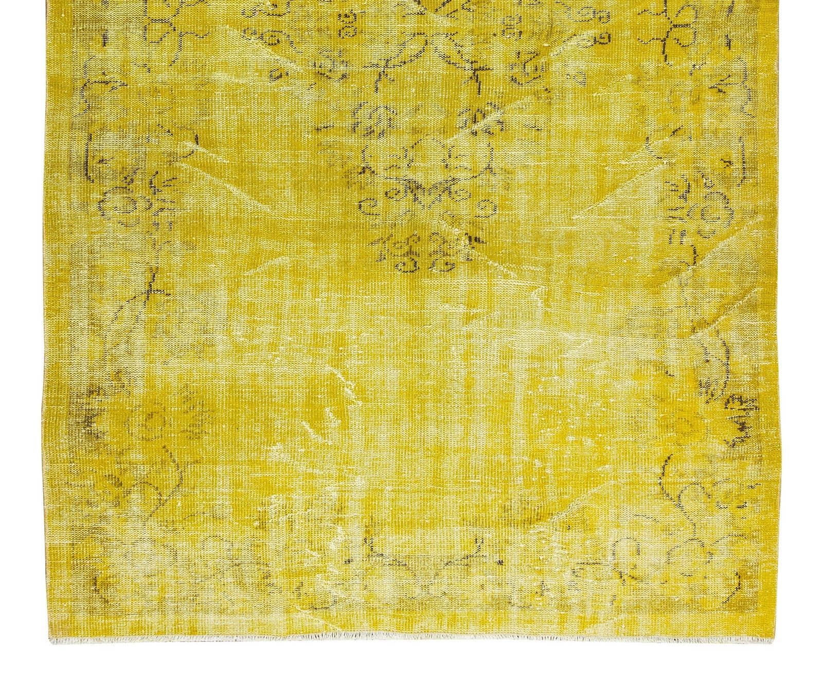 5.6x9.7 Ft Yellow Overdyed Rug For Modern Home & Office, Turkish Handmade Carpet photo 461.0