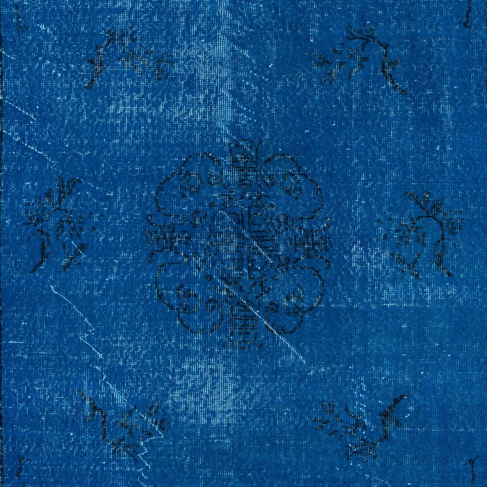 5.2x8.8 Ft Modern Blue Area Rug With Art Deco Chinese Design, Handmade In Turkey photo 391.0