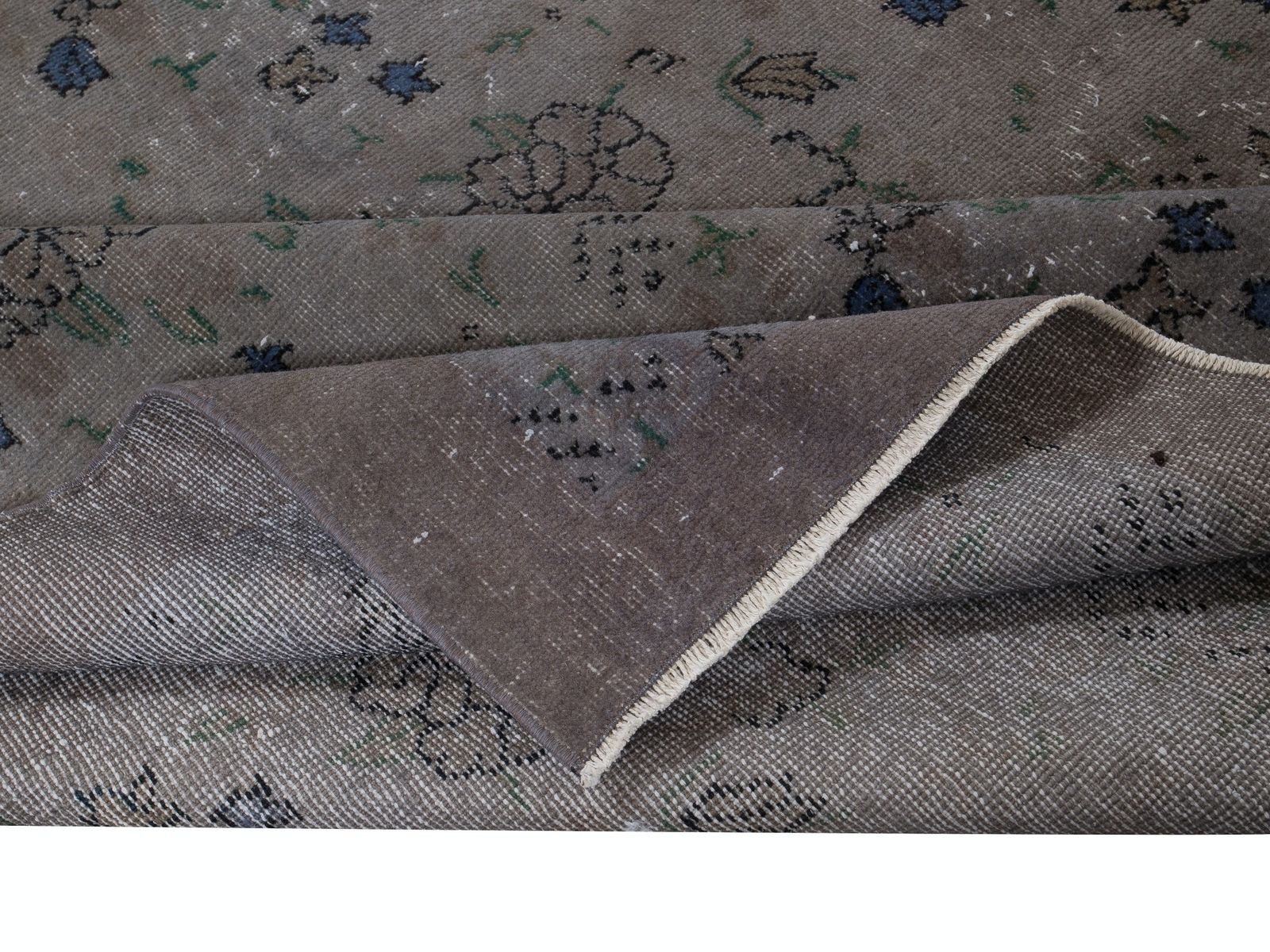 6.6x9.2 Ft Modern Handmade Turkish Area Rug With Gray, Light Brown And Brown photo for sale