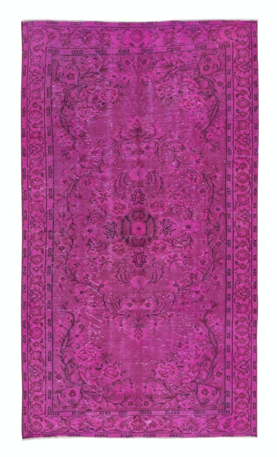 4.5x7.8 Ft Contemporary Pink Area Rug, Handmade Turkish Carpet, Floor Covering