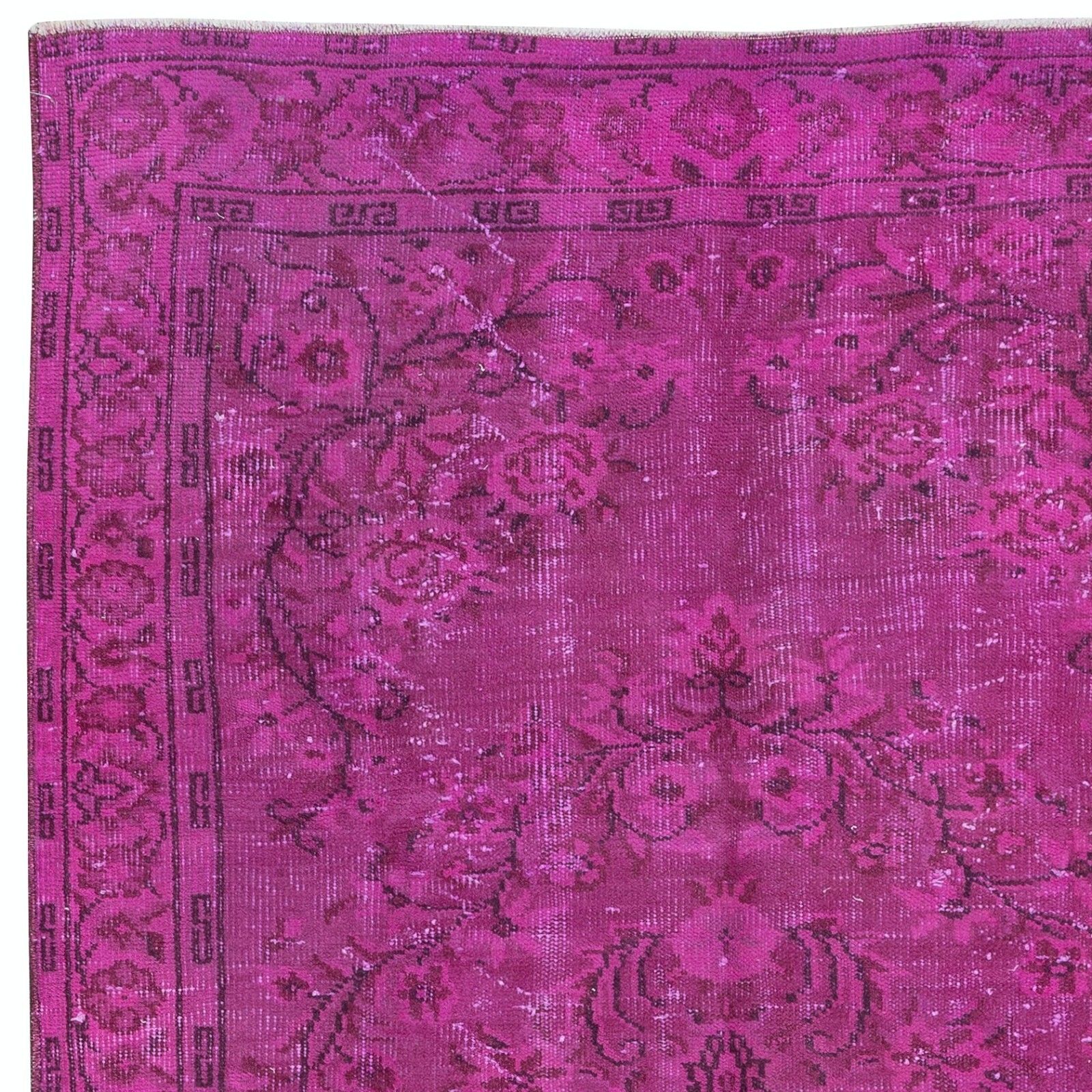 4.5x7.8 Ft Contemporary Pink Area Rug, Handmade Turkish Carpet, Floor Covering photo Textiles