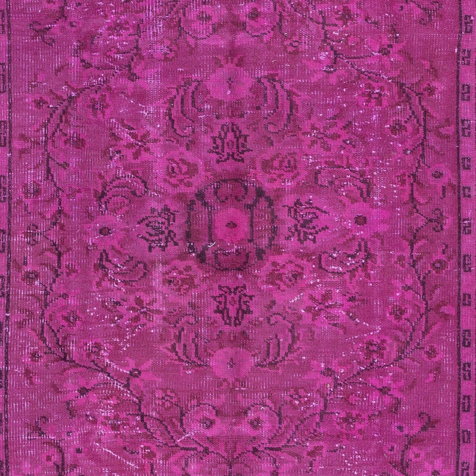 4.5x7.8 Ft Contemporary Pink Area Rug, Handmade Turkish Carpet, Floor Covering photo 450.0
