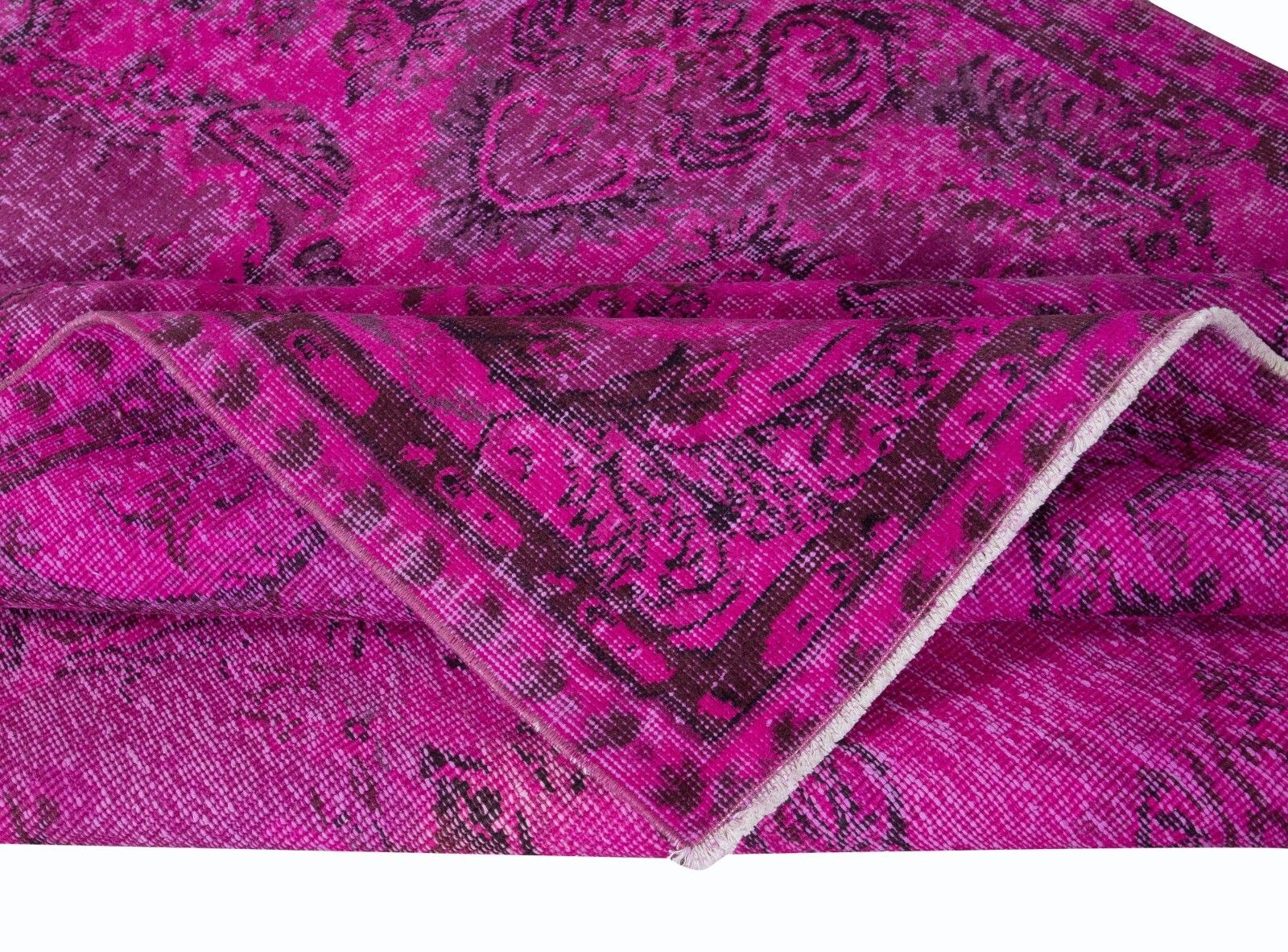 5.2x8.3 Ft Pink Aubusson Inspired Rug For Modern Interiors, Handmade In Turkey photo for sale