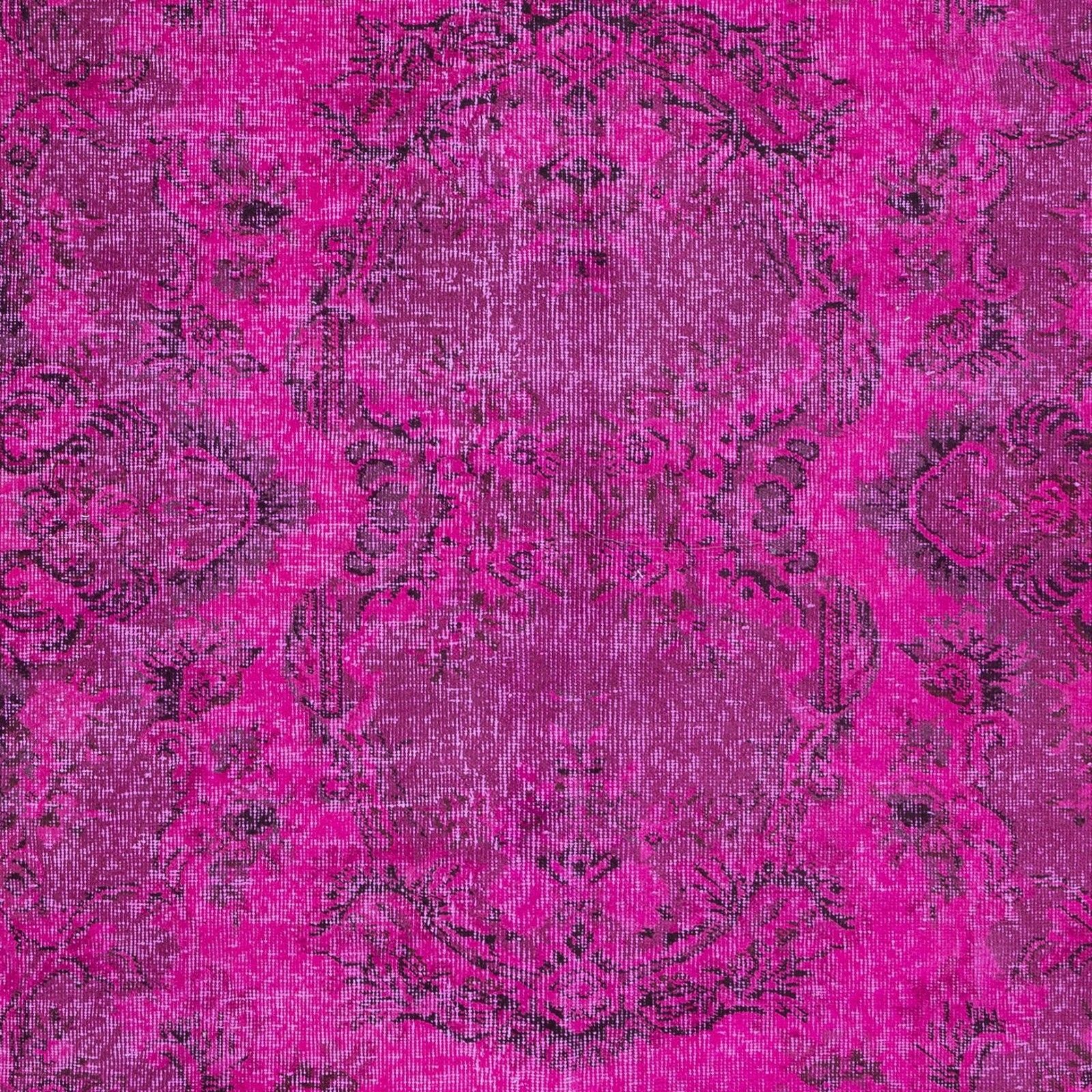 5.2x8.3 Ft Pink Aubusson Inspired Rug For Modern Interiors, Handmade In Turkey photo 372.0