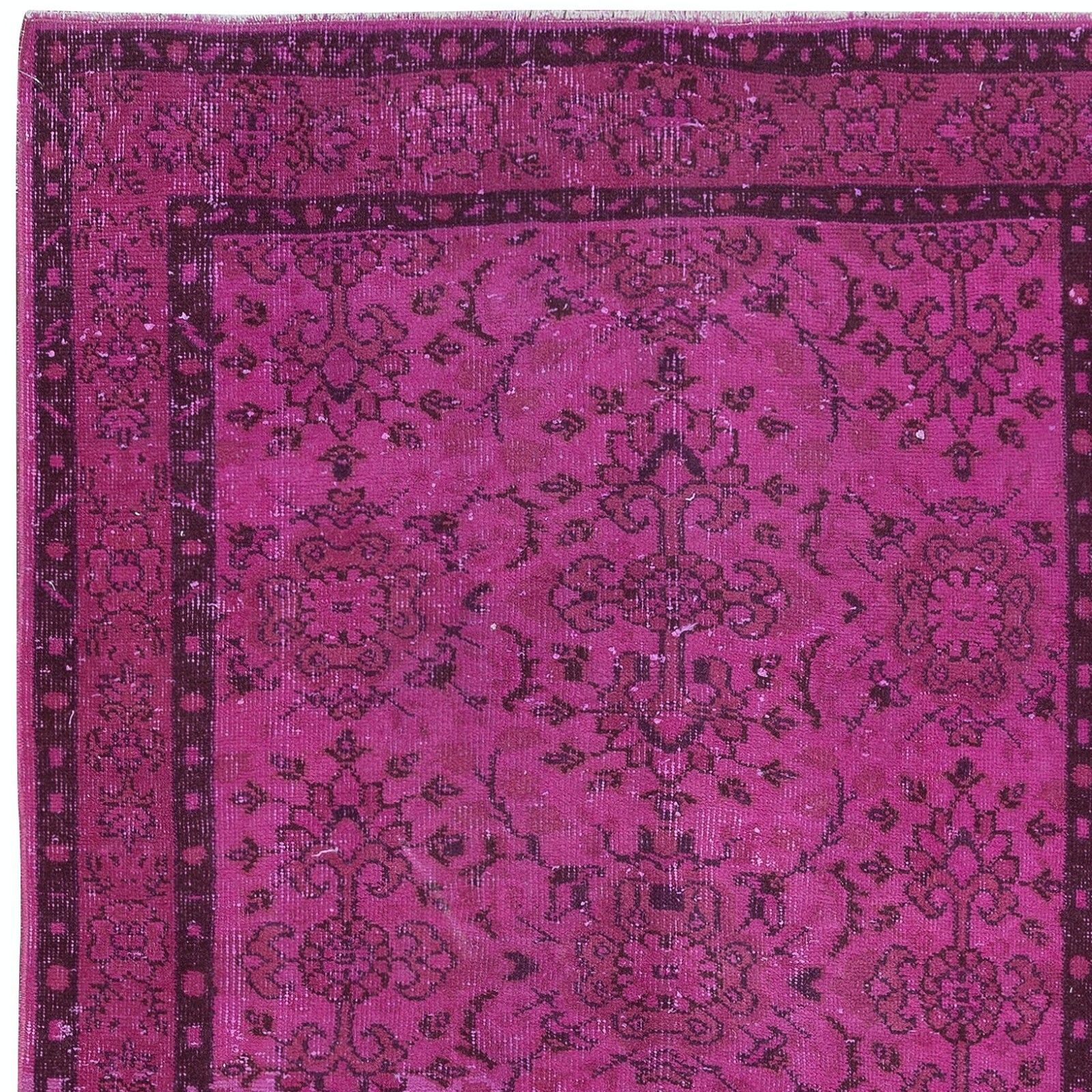 4x7 Ft Floral Patterned Pink Rug For Modern Interiors, Handknotted In Turkey photo Textiles