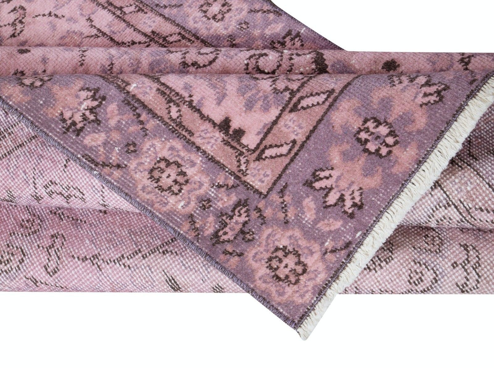 3.5x6.6 Ft Modern Handmade Pink Rug With Rustic Italian Mediterranean Style photo for sale