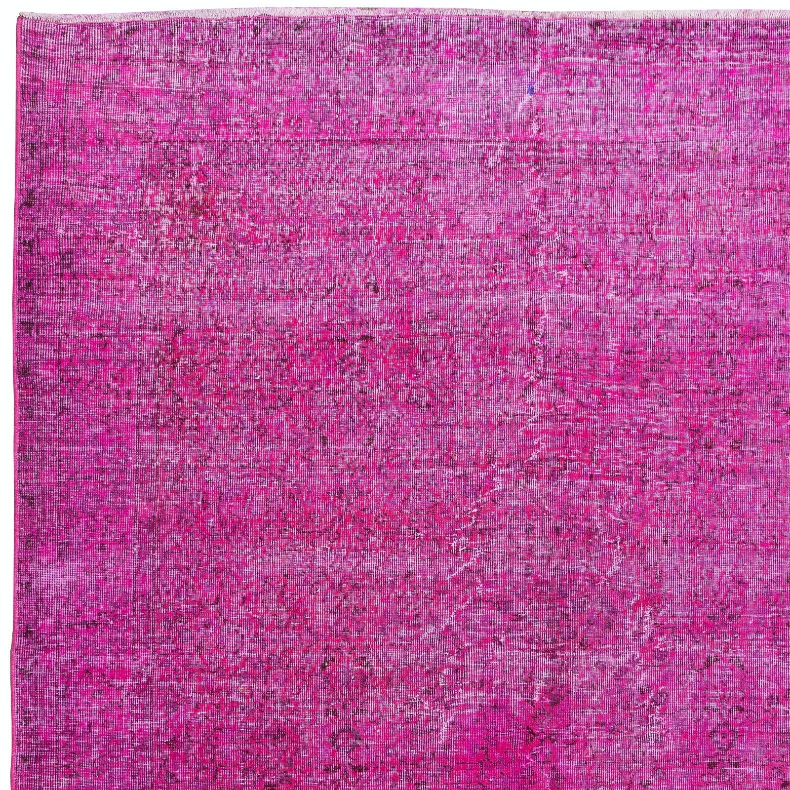 6.7x10.4 Ft Hand Knotted Anatolian Area Rug In Fuchsia Pink 4 Modern Interiors photo Textiles