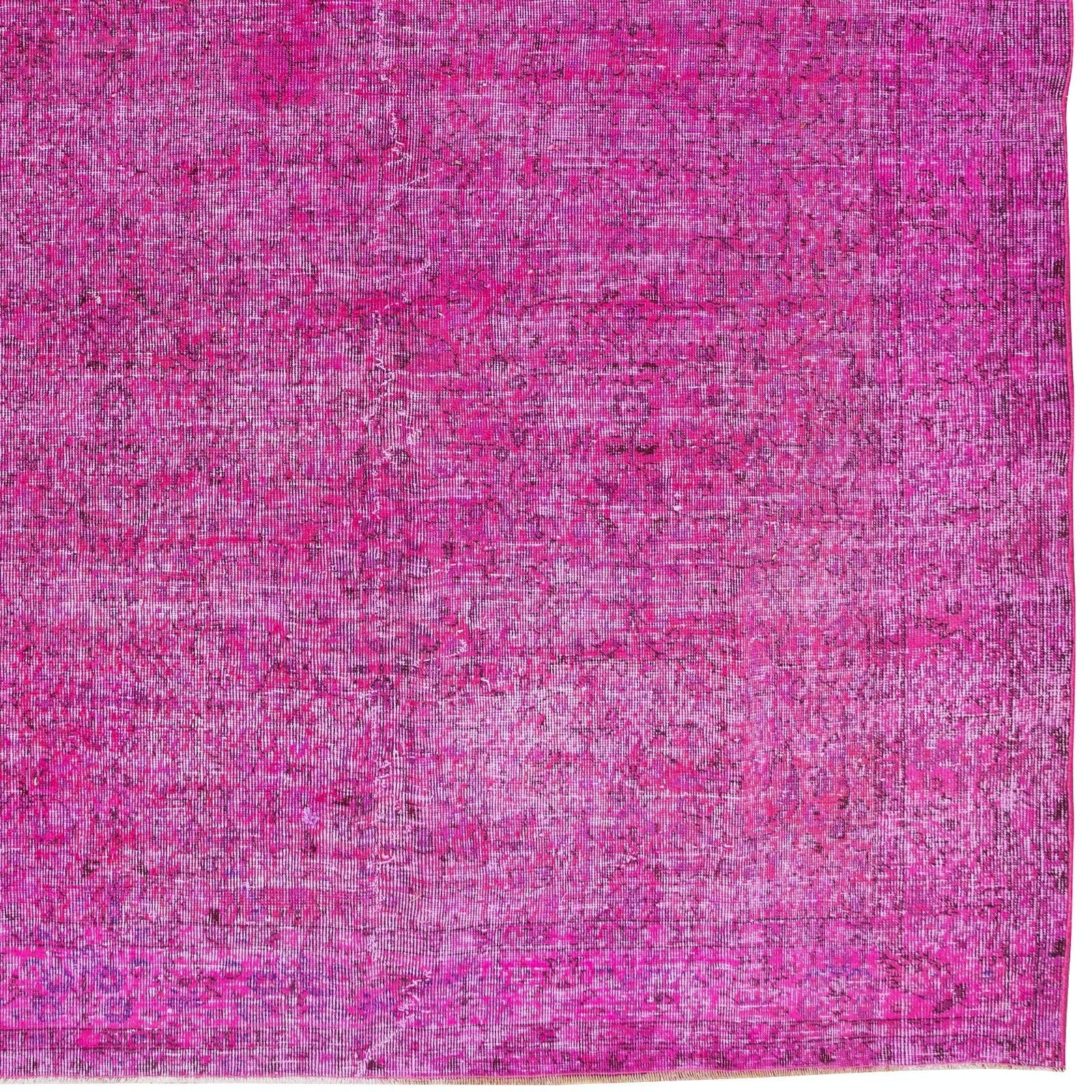 6.7x10.4 Ft Hand Knotted Anatolian Area Rug In Fuchsia Pink 4 Modern Interiors photo 594.0