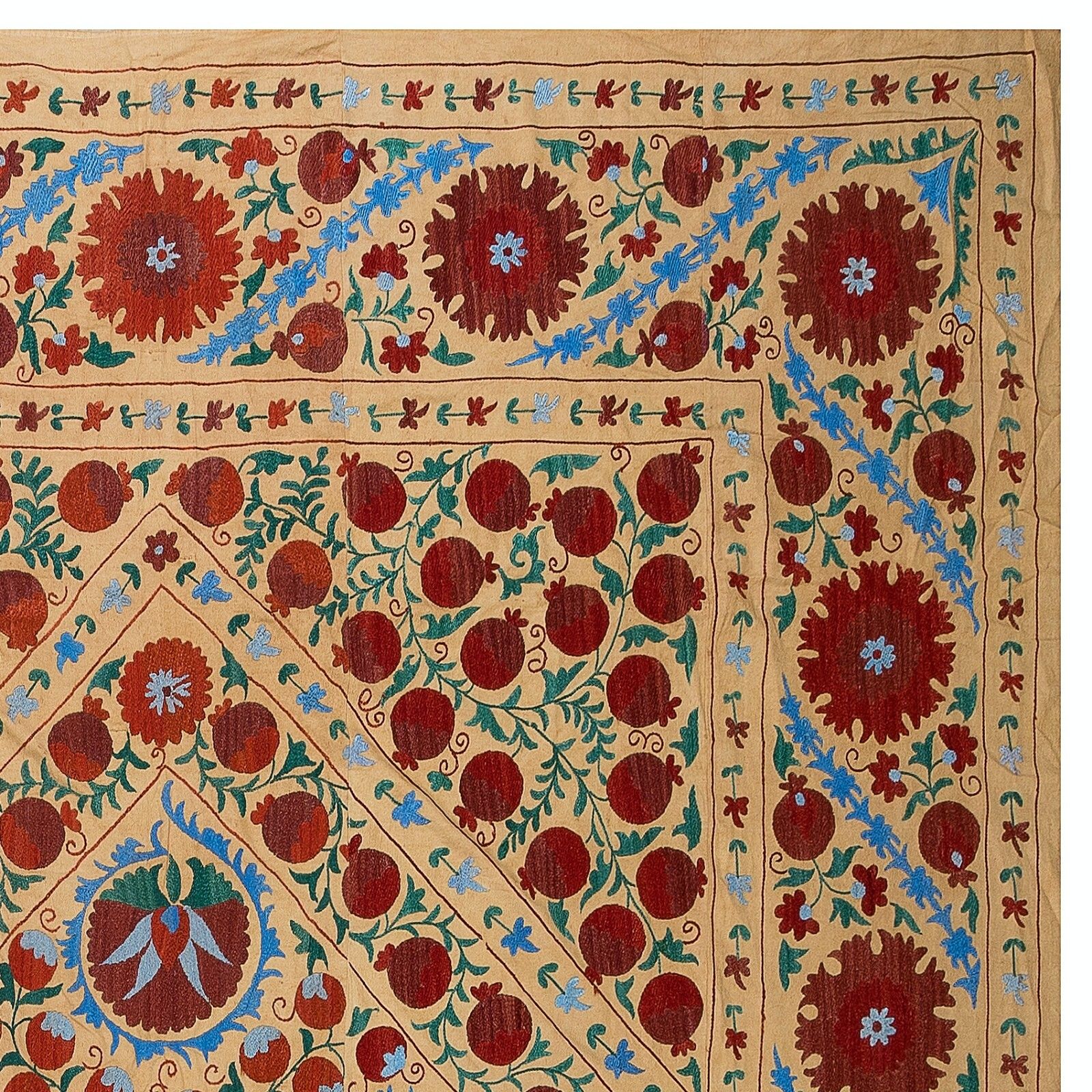 7.9x8.4 Ft Silk Embroidery Bed Cover. Traditional Wall Hanging. Vintage Throw photo for sale