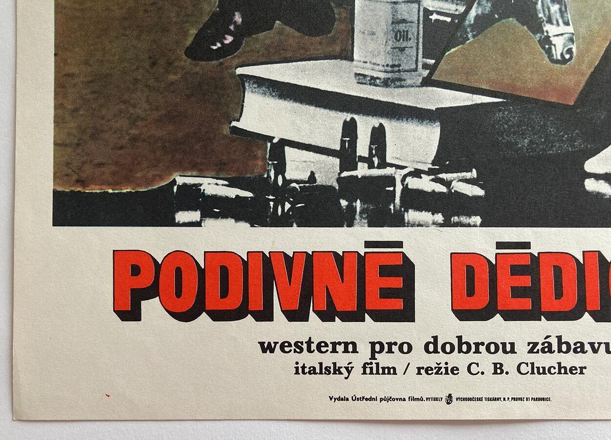 Original Western Film Poster, Man Of The East, Zdeněk Palcr, 1975, Genuine Czech Vintage Print photo furniture