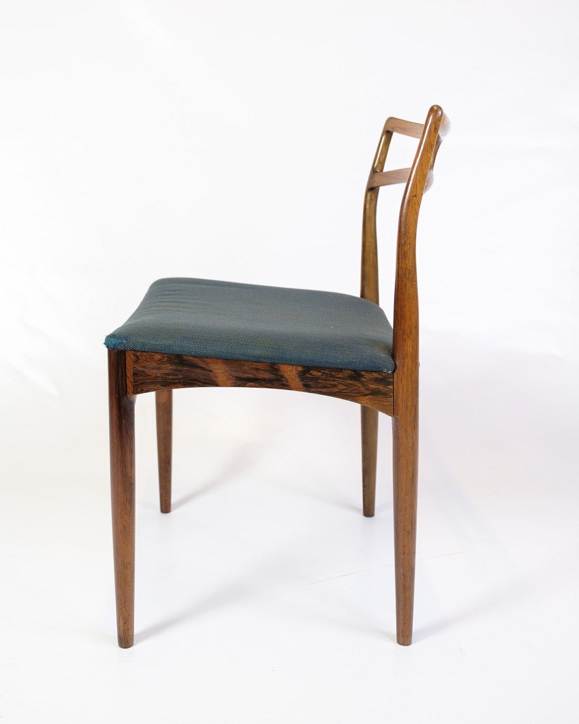 Set Of Six Dining Chairs Model 94 In Rosewood & Blue Fabric By Johannes Andersen For Chr. Linneberg Furniture Factory From 1960s photo buy