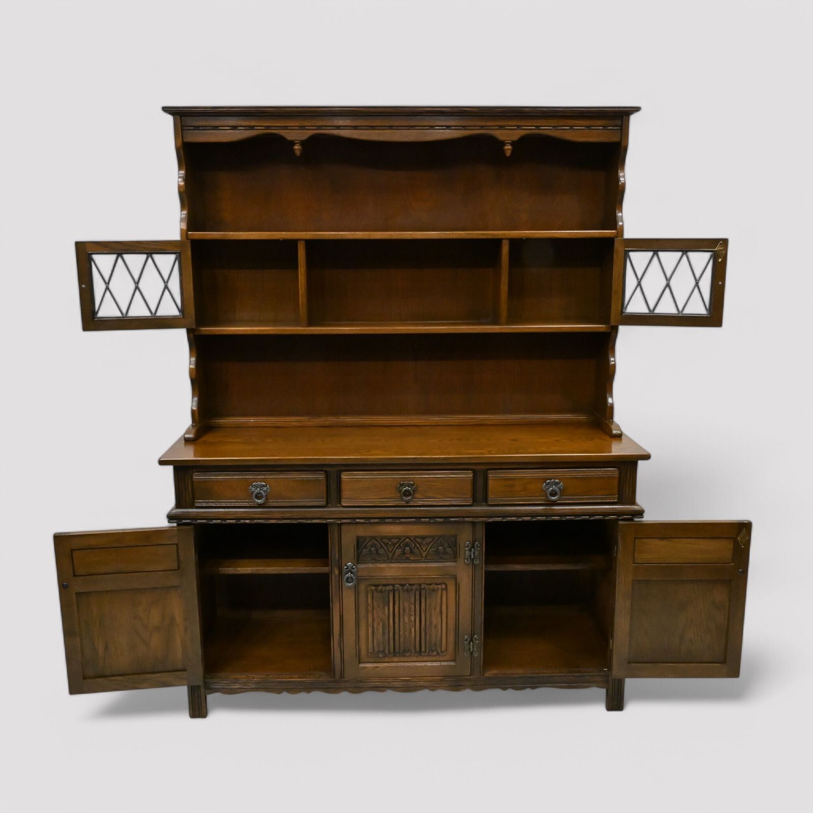 photo for sale Old Charm Oak Dresser In Light Oak Finish Tudor Style 4ft 6" W Free Uk Delivery