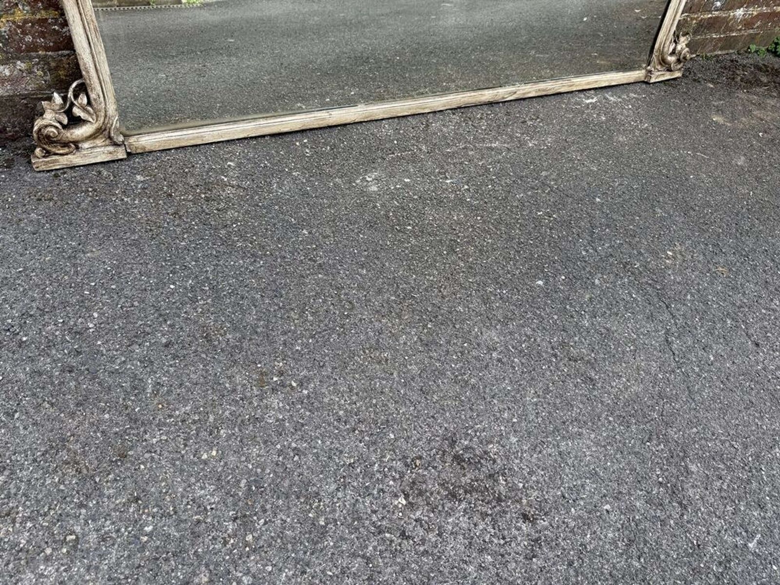 A Fabulous Large Antique English 19th C Shaped Top Ornate Overmantle Mirror. photo 1250.0