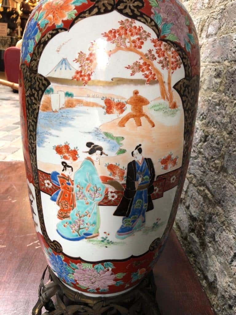 photo furniture 19th Century Pair, Japanese Meiiji Imari Porcelain Vases