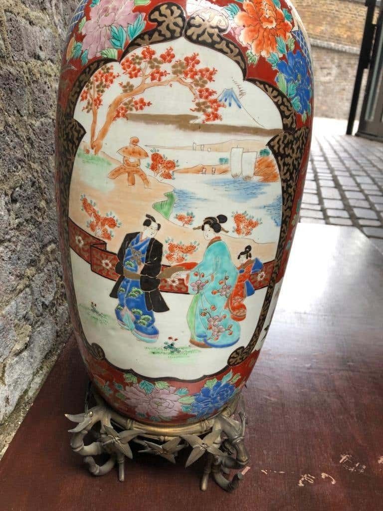 Home Decor 19th Century Pair, Japanese Meiiji Imari Porcelain Vases photo
