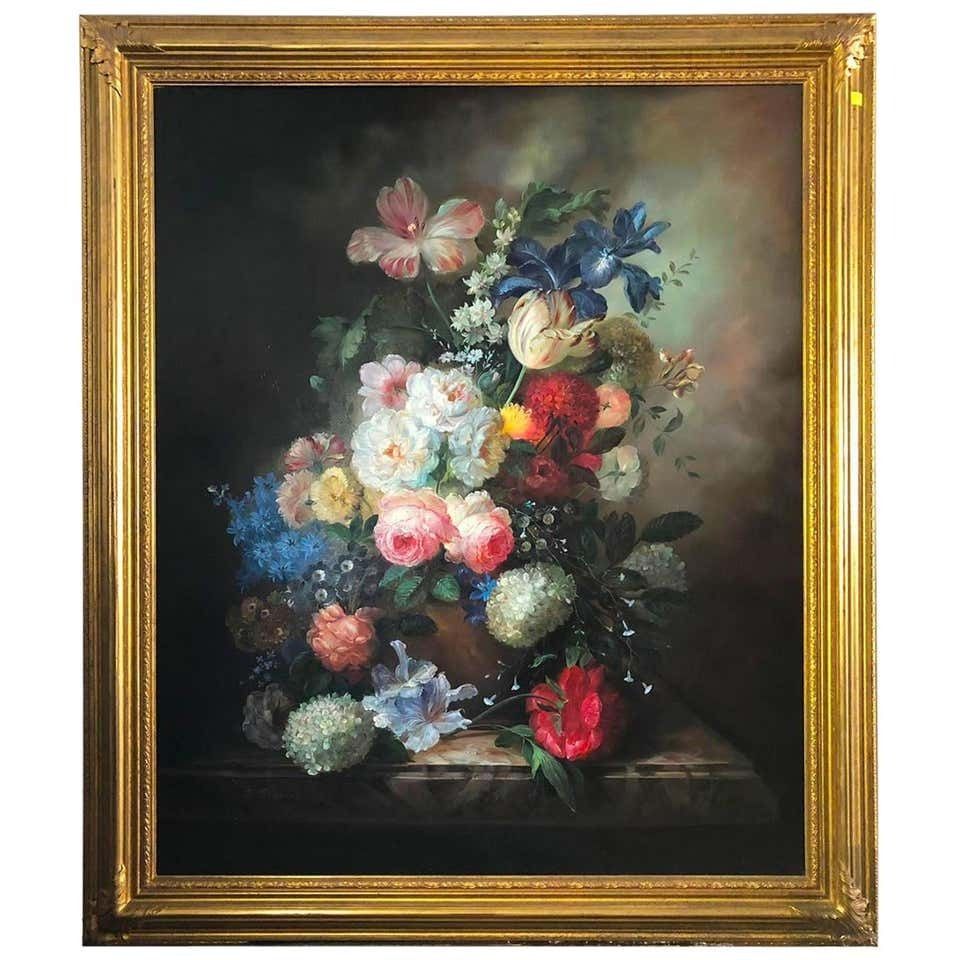 Bouquet Of Carnations Still Life, Signed By S.Pecora, 20th Century