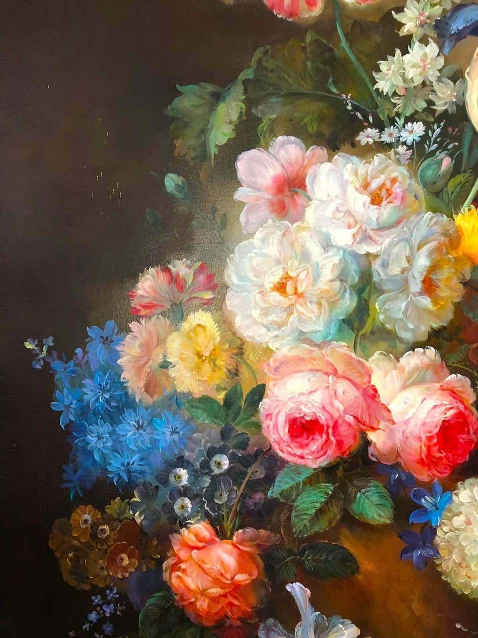Bouquet Of Carnations Still Life, Signed By S.Pecora, 20th Century photo Art