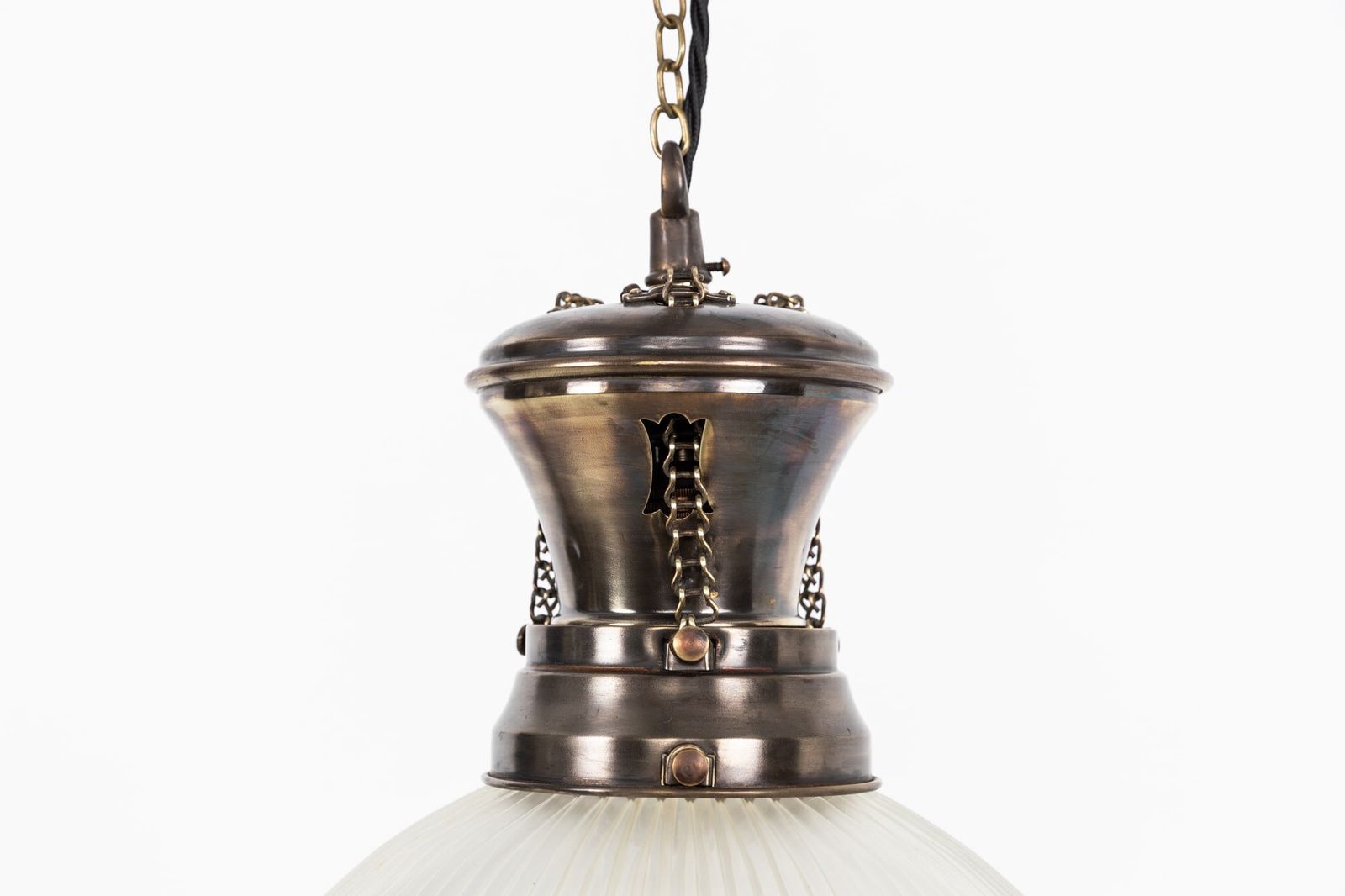 Holophane USA 2 Part Glass Pendant Light photo Lighting