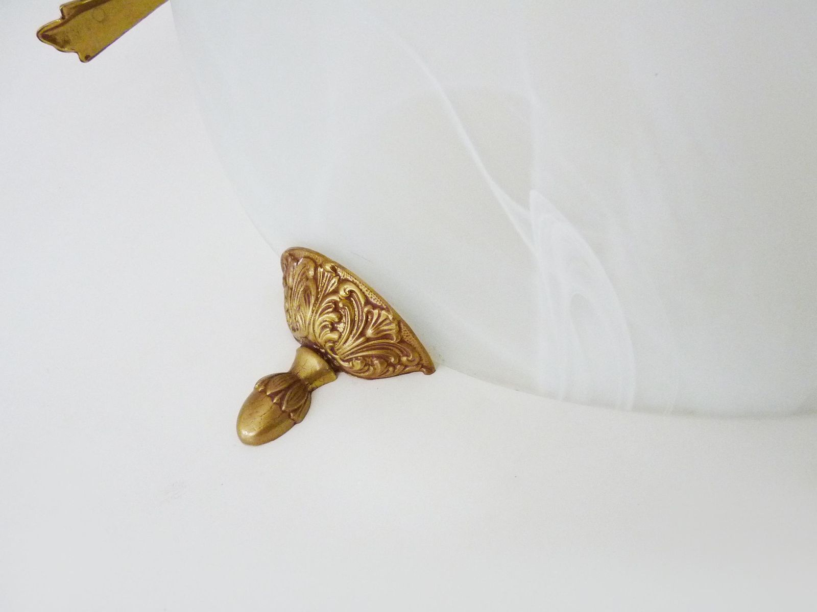 Large Pair Of Half Moon Brass And Glass Wall Sconces From Maison Zonca, Italy photo buy