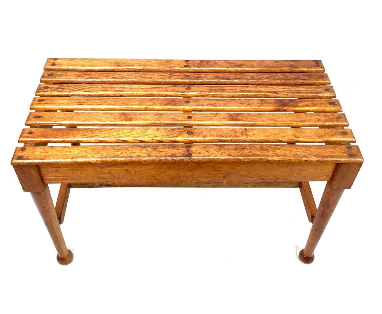 Antique Wooden Original Hotel Used Oak Luggage Rack Storage / Table / C.1900 photo furniture