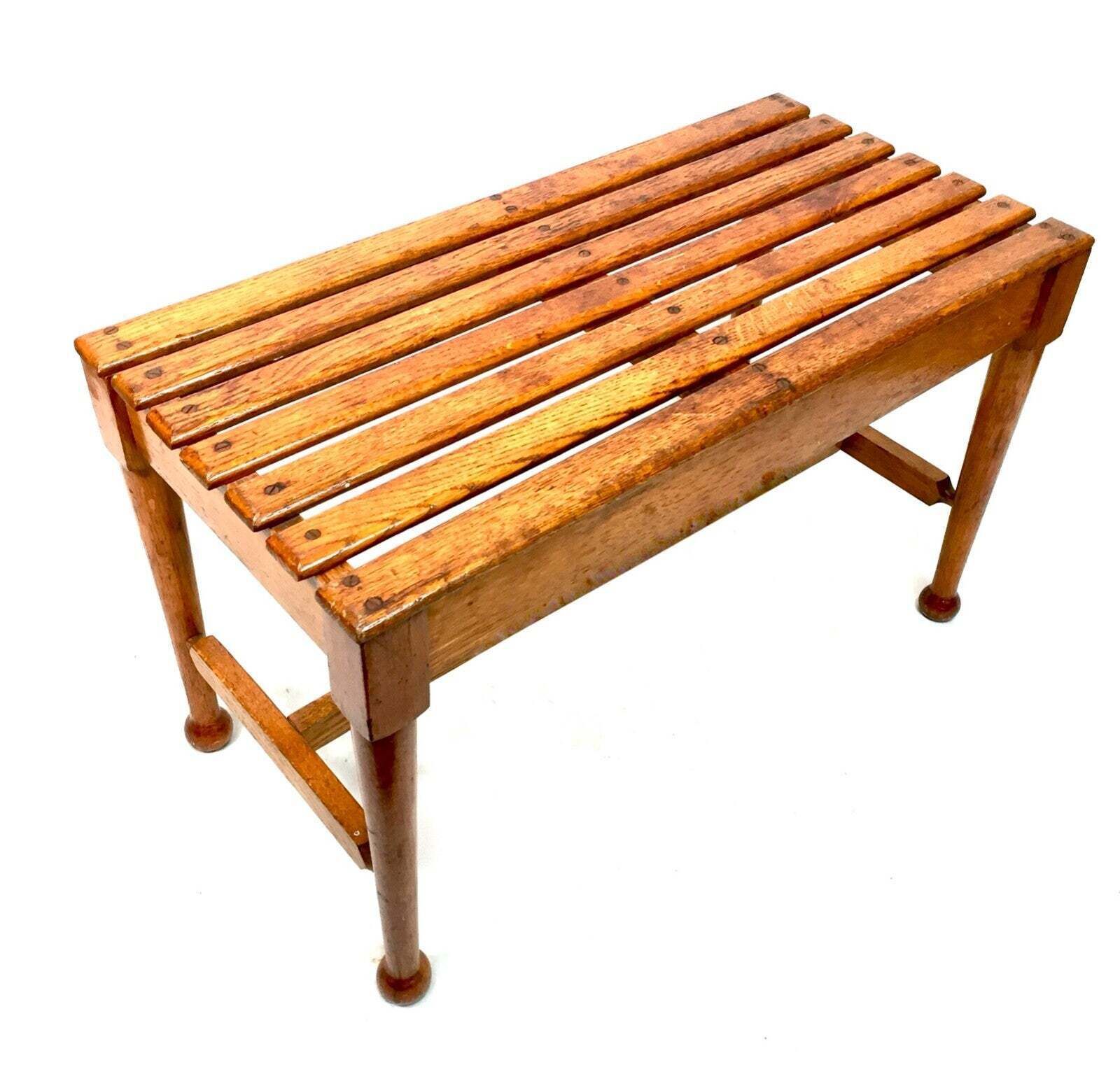 Antique Wooden Original Hotel Used Oak Luggage Rack Storage / Table / C.1900 photo Furniture