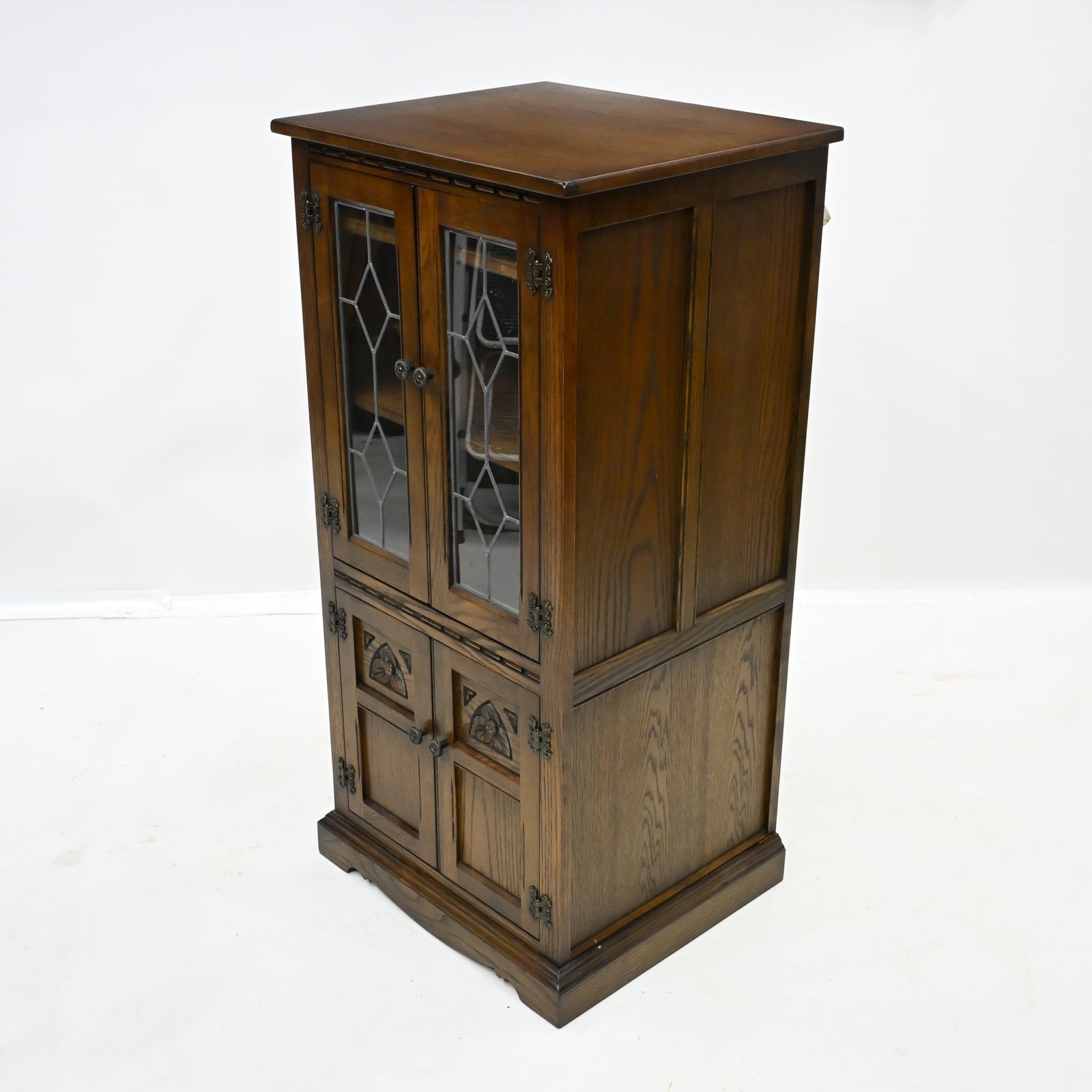Old Charm Hi Fi/Record Cabinet 2 Adjustable Shelves Light Oak Free Uk Delivery* photo furniture