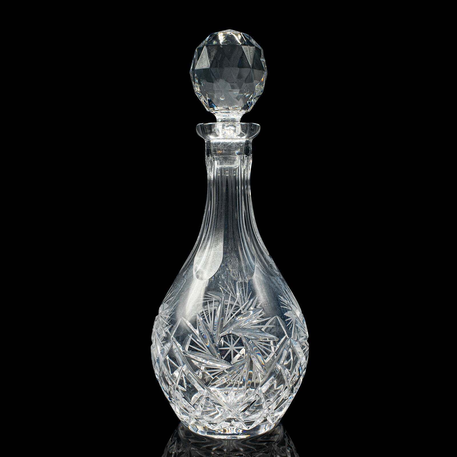 Vintage Liqueur Decanter, English, Cut Crystal Glass, Mid 20th Century, C.1960 photo for sale