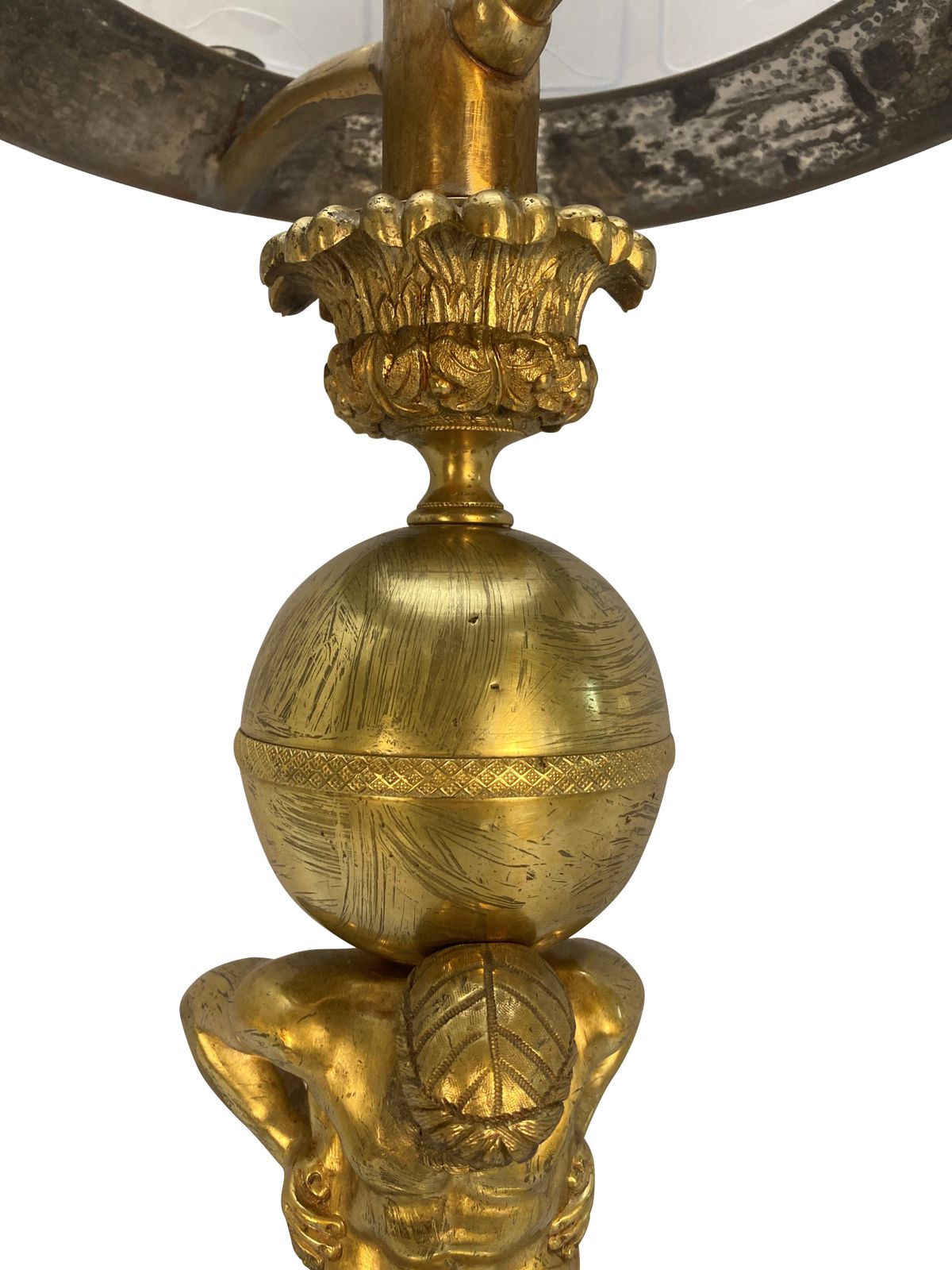 A Large English Regency Gilt Bronze Lamp Depicting Atlas photo 2950.0