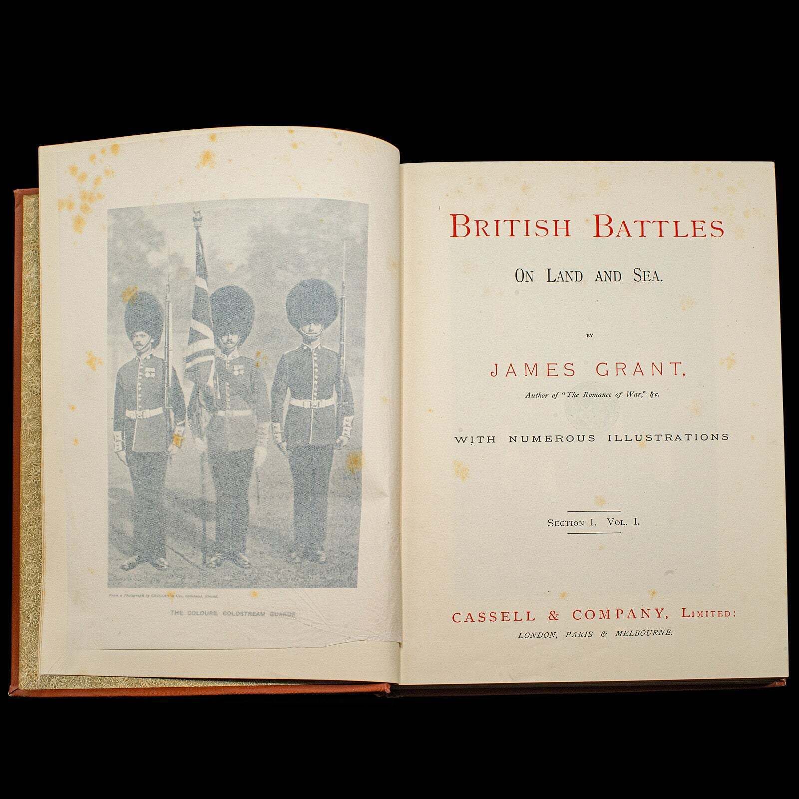3 Vols British Battles On Land And Sea, Antique, Military Reference Book, C.1900 photo Home Decor